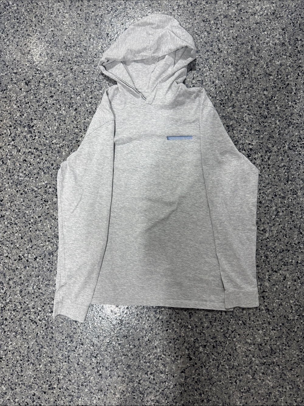 Vineyard Vines Kids Light Gray Hooded Long Sleeve Top